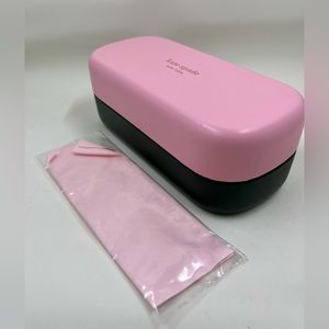 Kate Spade Pink hardshell Sunglass Case with Sealed cloth.  Brand NEW!